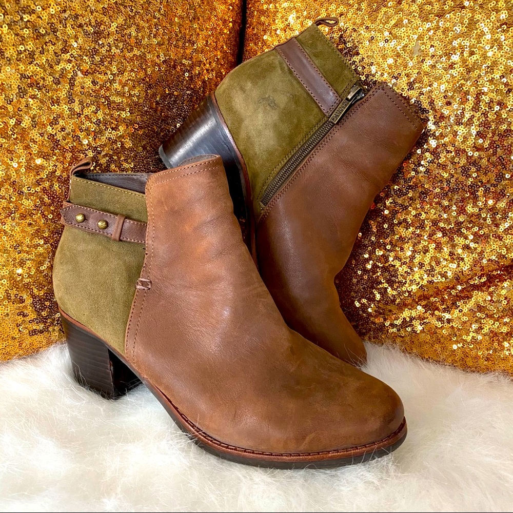 Brown & Olive Sperry Ambrose booties 9.5